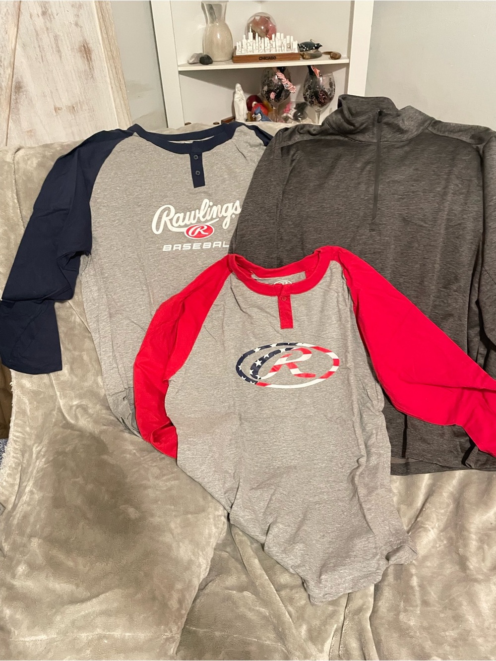Rawlings Baseball Henley Shirts and 1/4 zip long sleeve